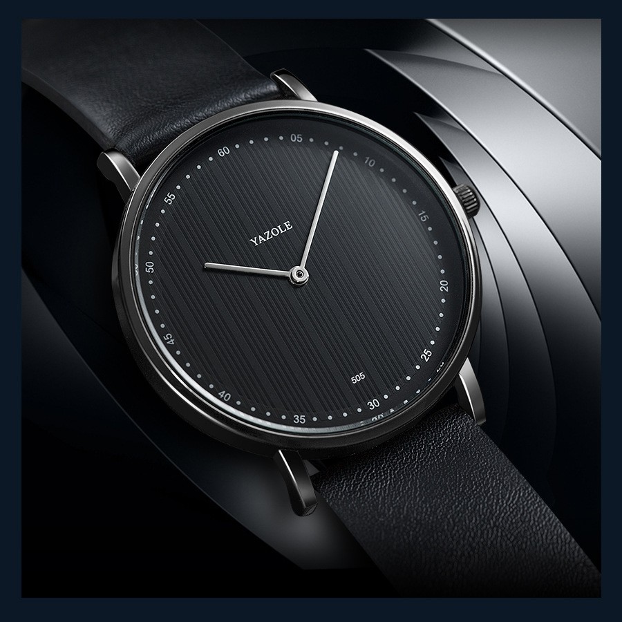 Đồng Hồ Nam YAZOLE Y5888 Chạy 2 kim Doanh Nhân 2020 Dây Da Cao Cấp