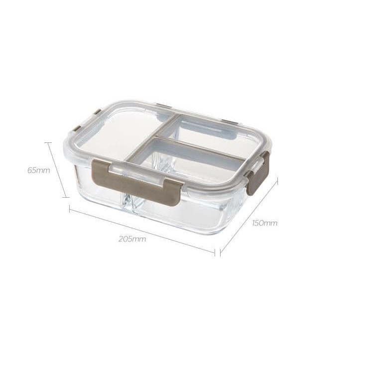 Hộp thủy tinh 3 ngăn Lock&amp;Lock Glass Food Container dung tích 1040ml