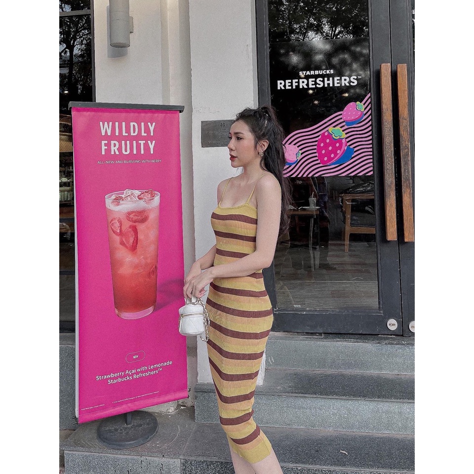 Đầm body sọc phối màu Irene DD42