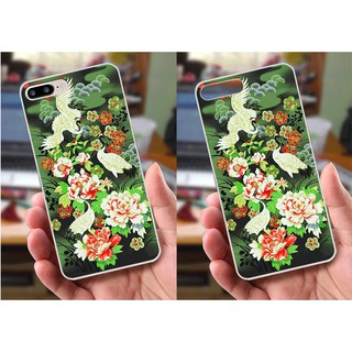 Ốp lưng iPhone 7 Plus / 8 Plus (dẻo viền trắng trong) - Hình Chim Công, Cá Chép, Cò