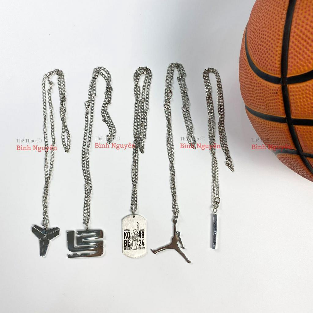 Vòng cổ bóng rổ dây chuyền Logo Cầu Thủ NBA thép Titan không gỉ Curry Kyrie Irving Kobe Bryant Lebron James Rose ////