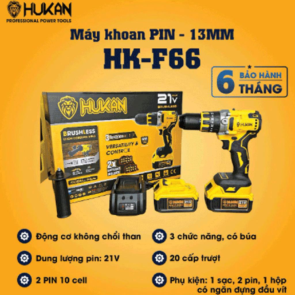 Máy khoan pin HUKAN HK-F66 lực siết 90N.m động cơ không thổi than 3 chức năng
