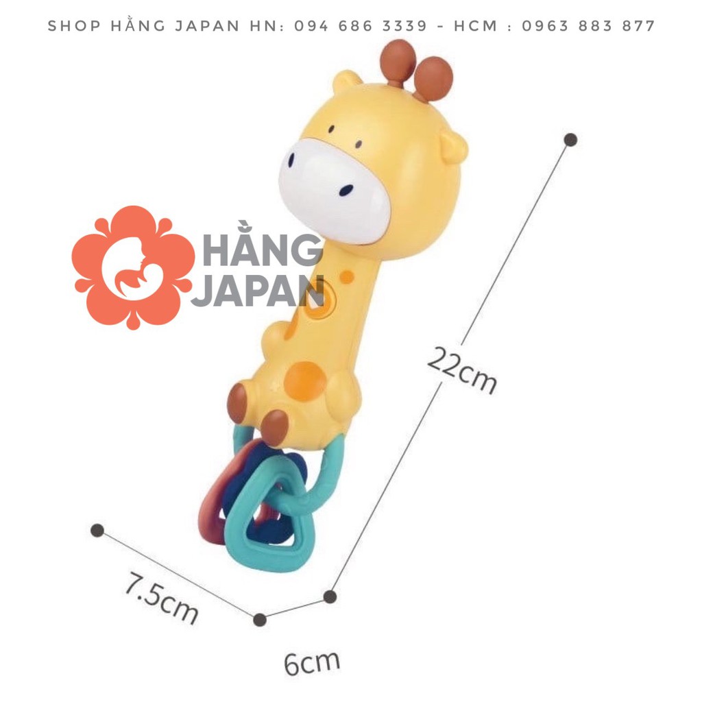 Xúc xắc đồ chơi cầm tay BabyTry hươu vàng 10x22 cm phát nhạc tự động cho bé từ 18M