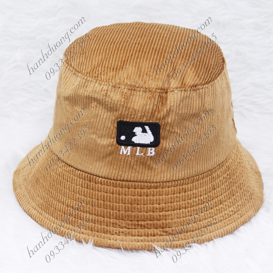 Mũ bo cụp mũ bucket ML.B vành cụp nhung đũa thêu chữ vành rộng 6 cm phù hợp cho nữ
