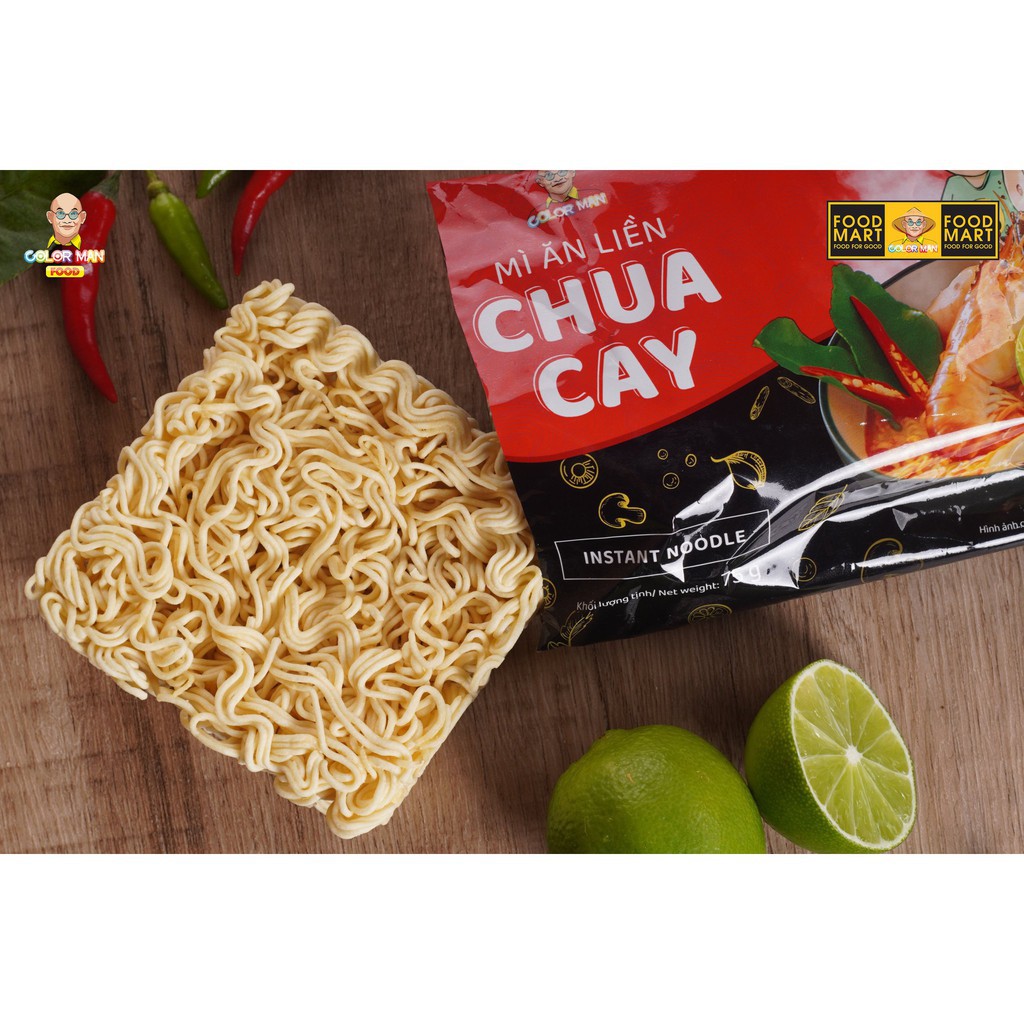 Thùng mì gói Color Man 30 gói mix 3 loại 10 gói Hải Sản - 10 gói Chua Cay sản xuất từ 100% khoai tây - 10 gói Mì chay | BigBuy360 - bigbuy360.vn