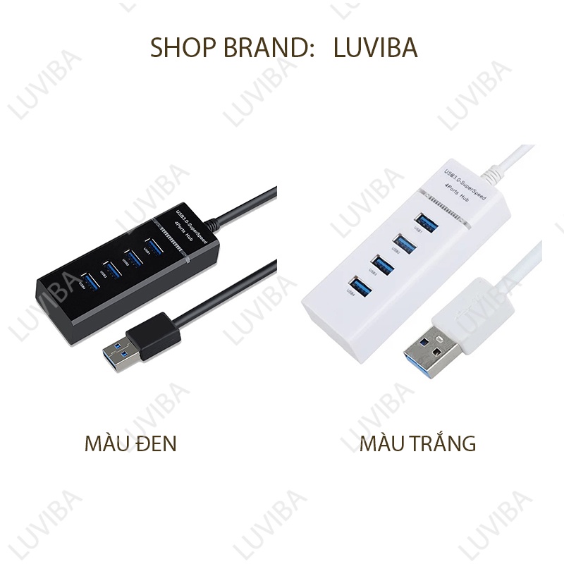 Hub usb 3.0 bộ chia cổng usb 4 port 4 cổng máy tính laptop LUVIBA HB04