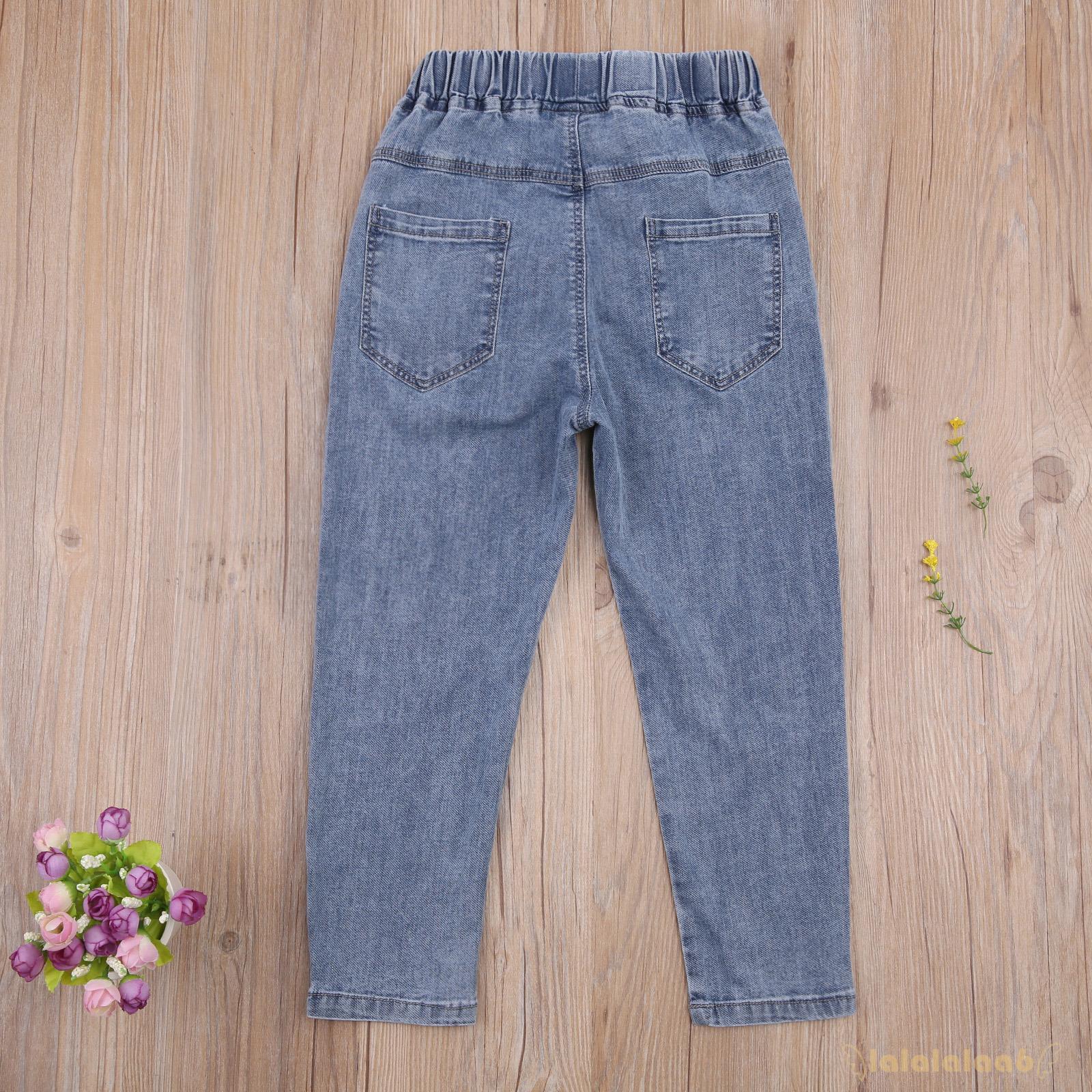 Quần Denim Dài Phối Nút Nhiều Màu Sắc Co Giãn Cho Bé Laa6