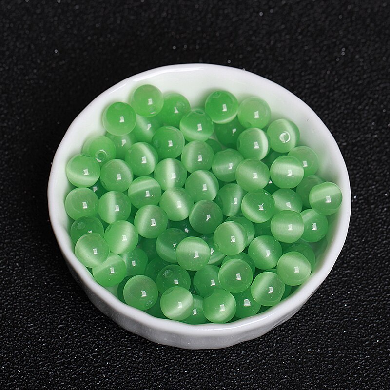 Chuỗi Hạt Tròn Màu Trắng/Xanh Dương Tự Nhiên Kích Thước 6/8/10mm Chất Lượng Cao Dùng Làm Trang Sức Thủ Công 15 Inch