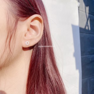 Khuyên tai bạc Grace - Mặt trời nụ - Sun Stud (chiếc)
