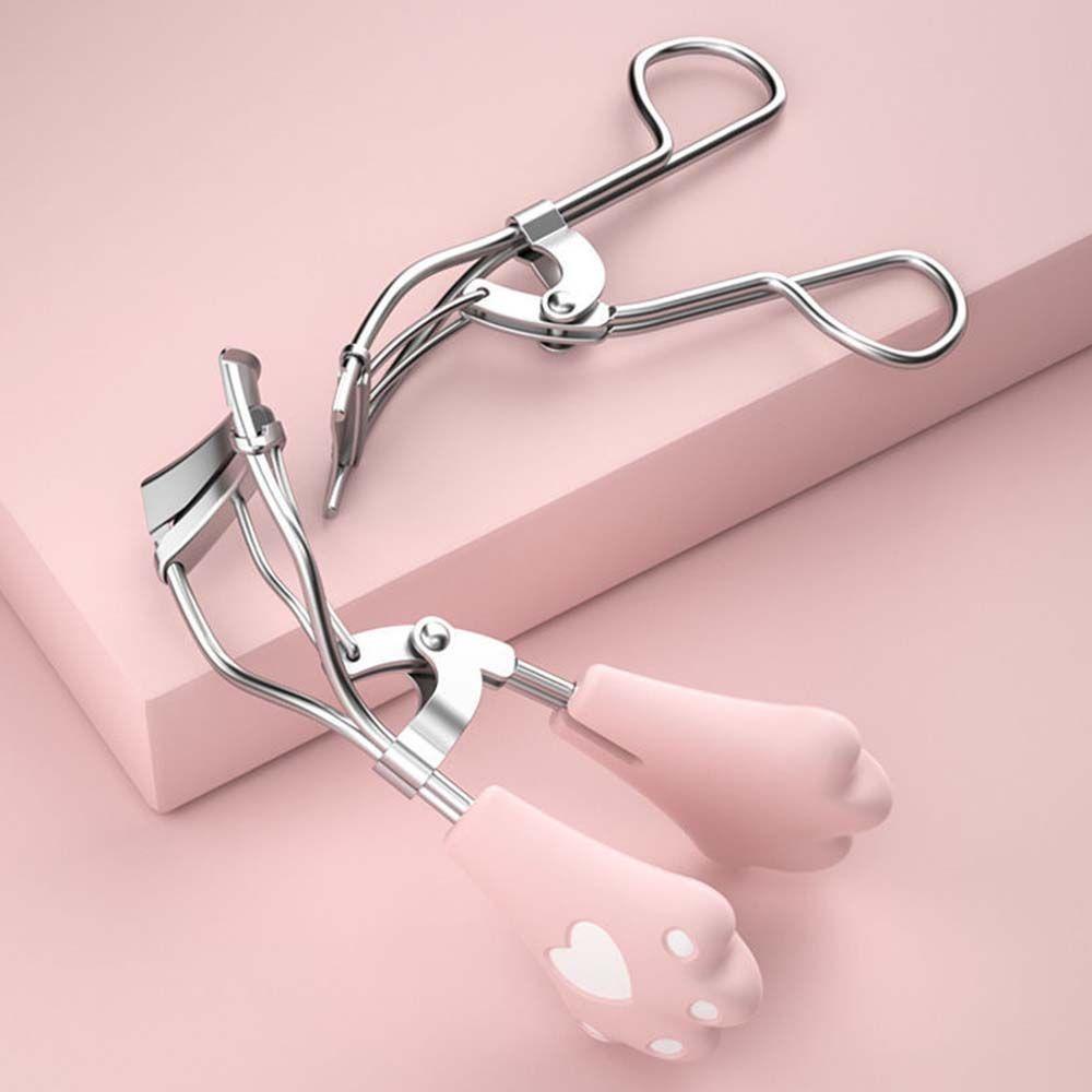 Kẹp uốn lông mi chân mèo bằng thép không gỉ dễ thương góc rộng cầm tay/ nhiều màu
