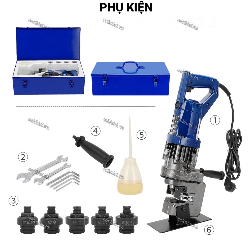 Máy đột lỗ thủy lực cầm tay chạy điện Unifast MHP-20 đục thép dày 6mm