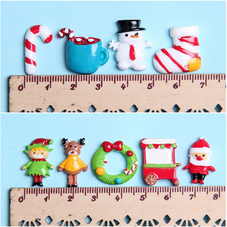 Charm nhân vật Giáng sinh (yêu tinh Christmas, kẹo que, cacao nóng) trang trí vỏ ốp điện thoại, DIY