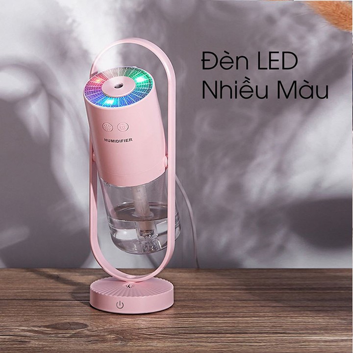 Máy phun sương-máy xông tinh dầu Thái Lan xoay 360 độ, đèn Led 7 màu dùng thay đèn ngủ