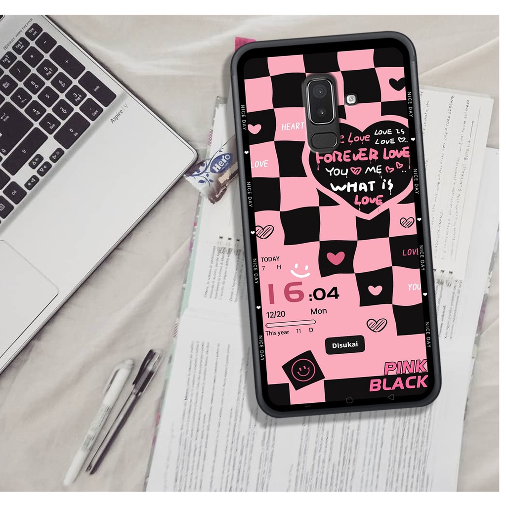 Ốp Lưng Samsung A6 PLUS - A8 PLUS - J6 PLUS - J8  , In Hình &quot;Black Heart&quot; Phong Cách Đẹp.