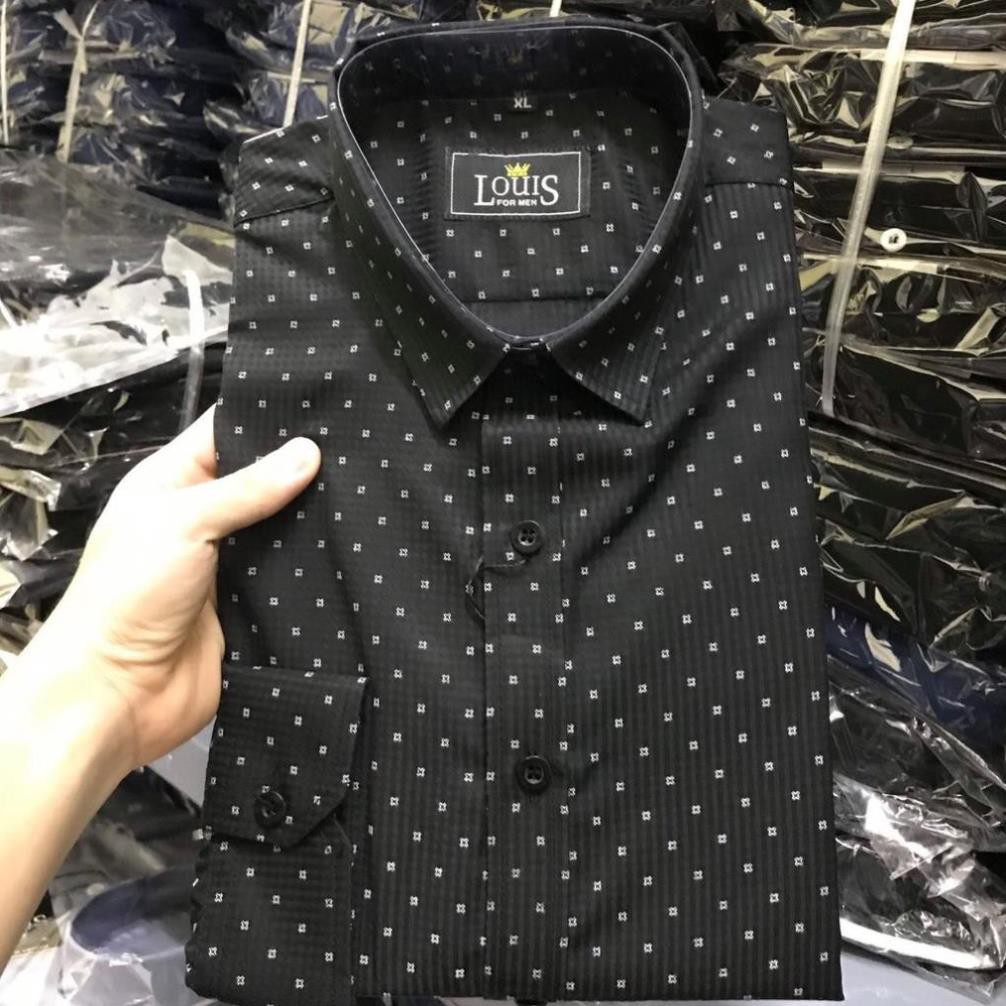 Áo sơ mi họa tiết nam chấm bi công sở dài tay cao cấp Luis chất vải co giãn nhẹ form slmfit ôm dáng thời trang Hàn Quốc