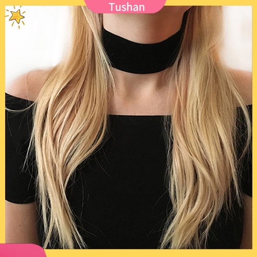 Vòng cổ choker nhung đen phong cách retro đơn giản xinh xắn cho nữ