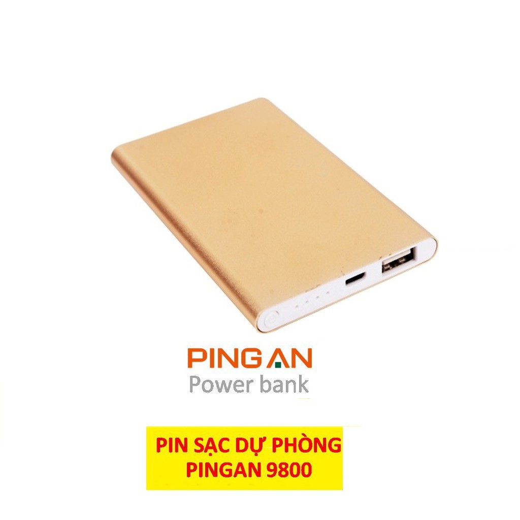 Sạc dự phòng PingAn 9800mAh vỏ nhôm có đèn báo pin