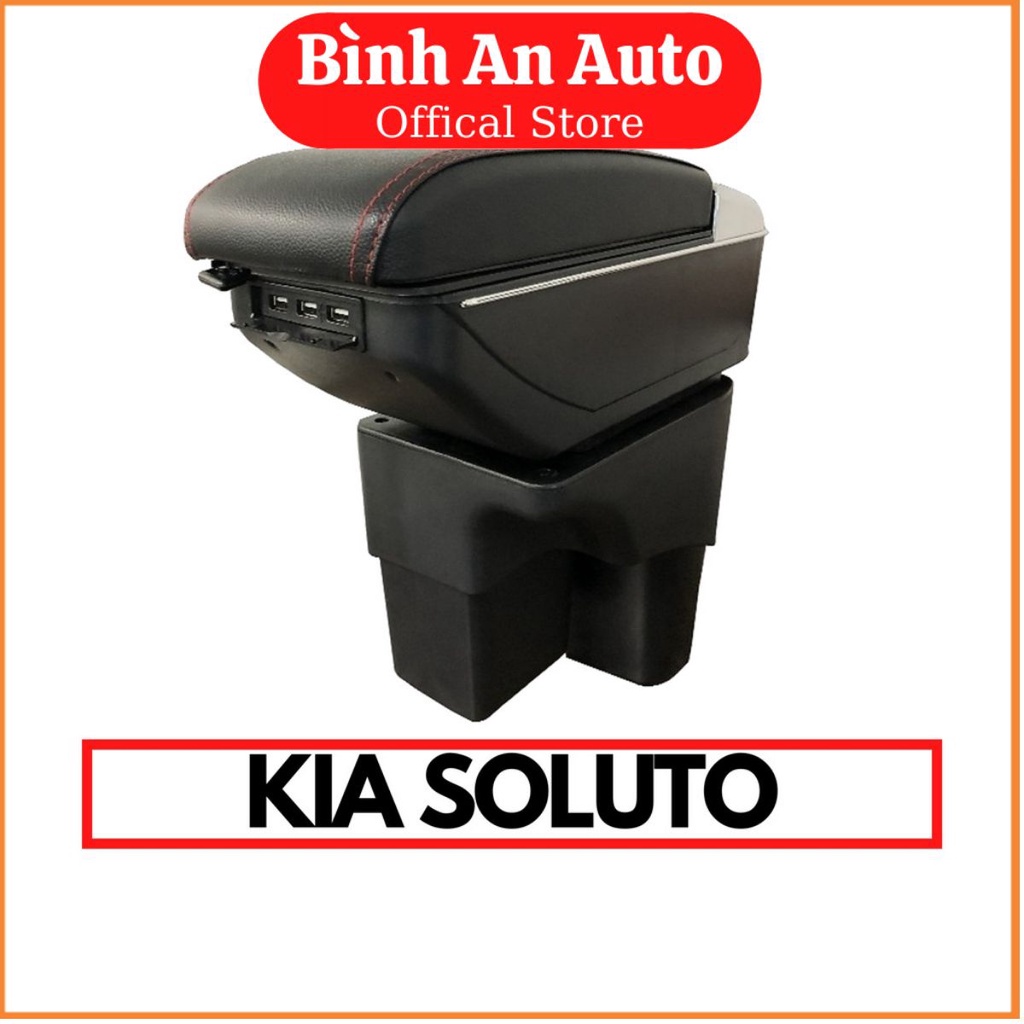 Hộp tỳ tay xe KIA SOLUTO cao cấp tích hợp cổng sạc USB - Bình An Auto