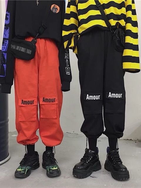 (Order_ảnh thật) Quần jogger kaki boxpant unisex nam nữ amour ống rút dây harajuku | BigBuy360 - bigbuy360.vn