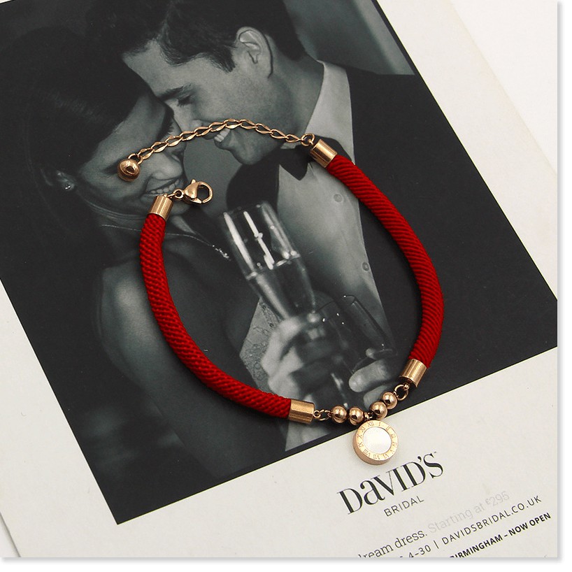 Vòng tay lắc tay nữ titan chỉ đỏ la mã S1-201-2 - CAM KẾT KHÔNG GỈ, KHÔNG BAY MÀU - BẢO HÀNH 12 THÁNG