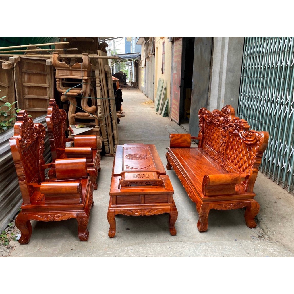 Bộ Bàn Ghế Hoàng Gia Gỗ Xà Cừ