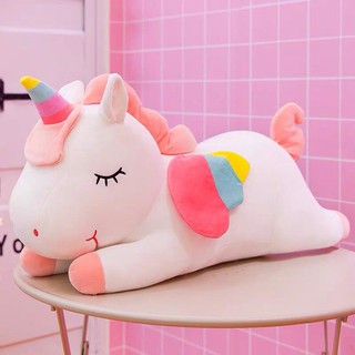 Gấu bông unicorn- thú bông ngựa Pony 1 sừng - kỳ lân , chất liệu vải co giãn 4 chiều