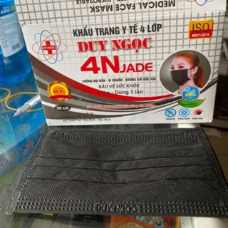 Hộp 50 chiếc khẩu trang y tế 4 lớp màu đen duy ngọc