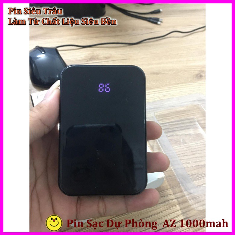 Pin sạc dự phòng smart Power Box 10000mah mặt kính hiển thị % pin rõ nét chính hãng giá tốt onestore.01