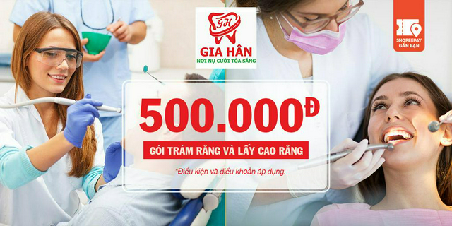 E-voucher gói trám răng và lấy cao răng tại nha khoa gia hân