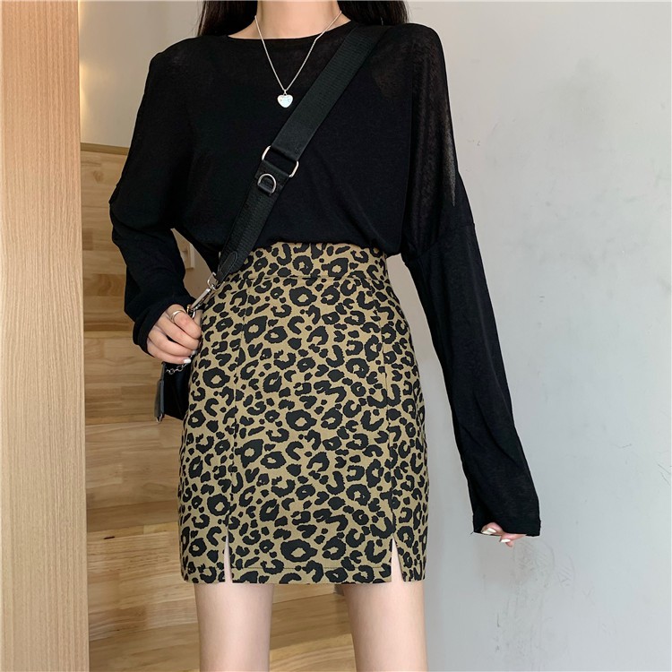 Chân Váy Chữ A Lưng Cao Họa Tiết Da Báo Phong Cách Retro | BigBuy360 - bigbuy360.vn