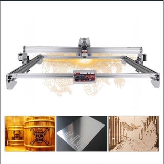 Combo Máy Khắc Laser Mini 65X50 6550 -màu bạc( bảng khắc siêu rộng) + Đầu laser tùy chọn