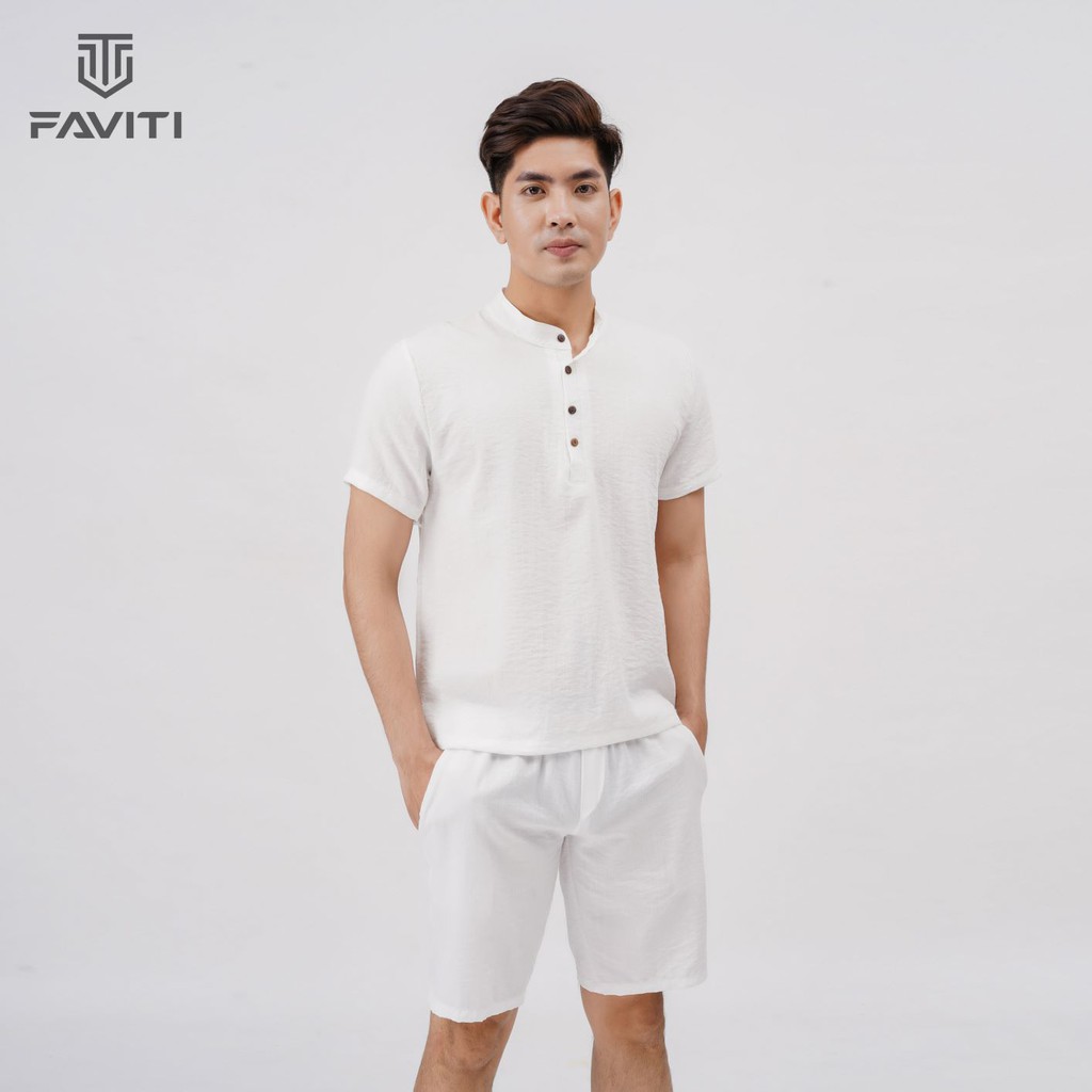 Bộ đũi nam cổ trụ phối cúc mặc mùa hè mát mà vẫn rất sang nha | BigBuy360 - bigbuy360.vn