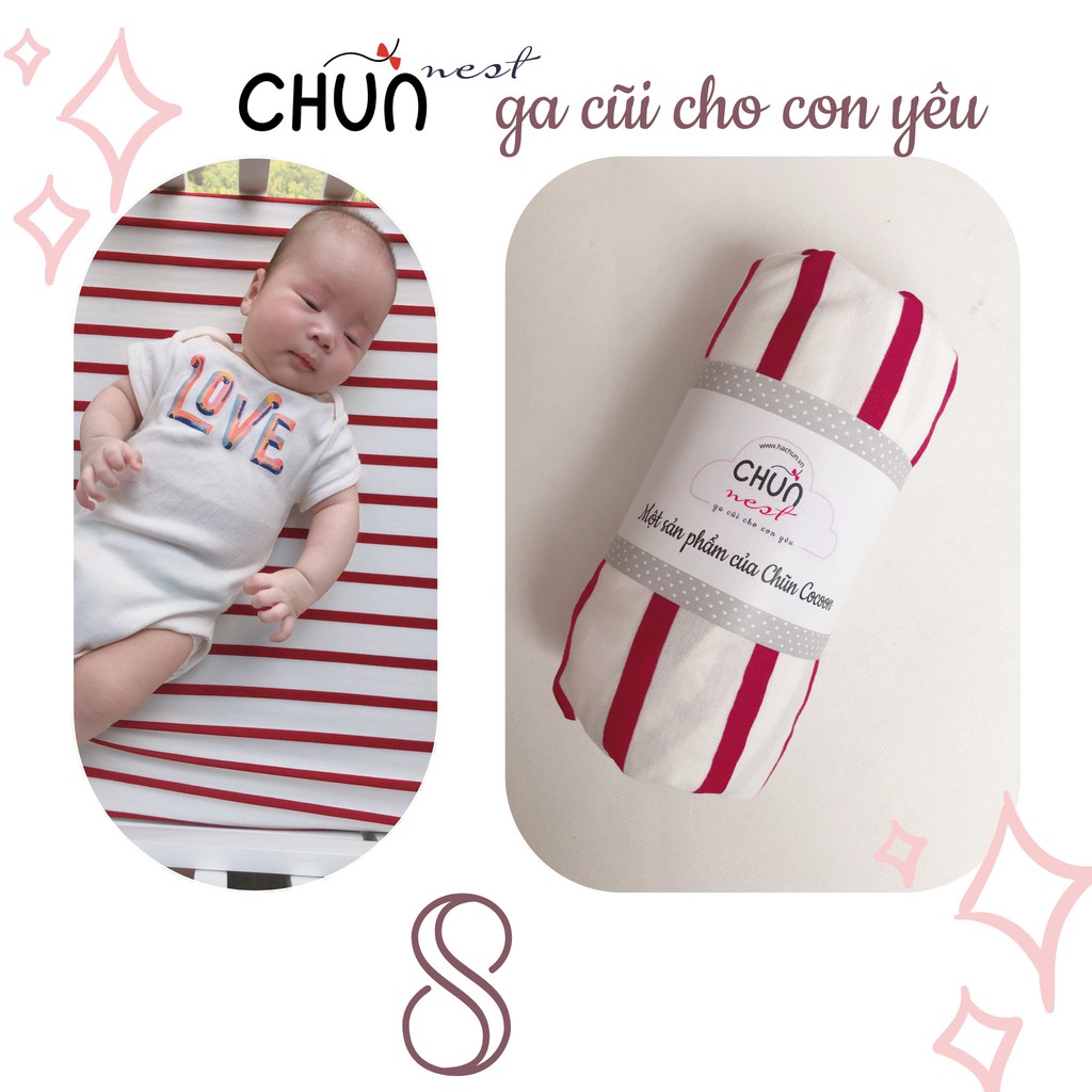 Shop Bố Ken Ga cũi Chũn Nest - Mềm mịn, co giãn, thấm hút tốt cho bé yêu - 100% Chính Hãng Chũn Cocoon