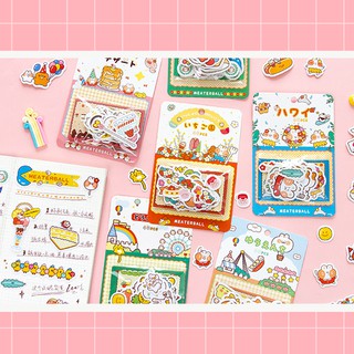 Set Sticker 40 miếng phong cách Nhật Bản xinh xắn đáng yêu dán trang trí