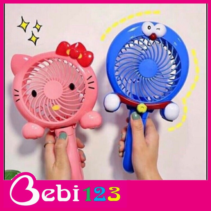 Quạt Cầm Tay Pin Có Đèn Hình Ngộ Nghĩnh Cho Bé
