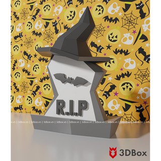 Bia mộ phù thủy – Mô hình Papercraft trang trí Halloween