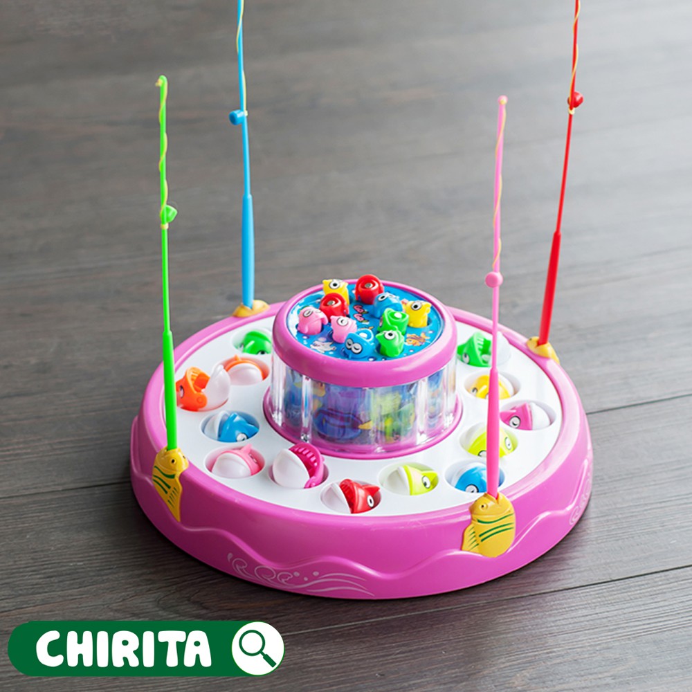 Bồ Đồ Chơi Câu Cá 2 Tầng Xoay - Có Nhạc, Đèn Và Nam Châm - Đồ Chơi Trẻ Em CHIRITA