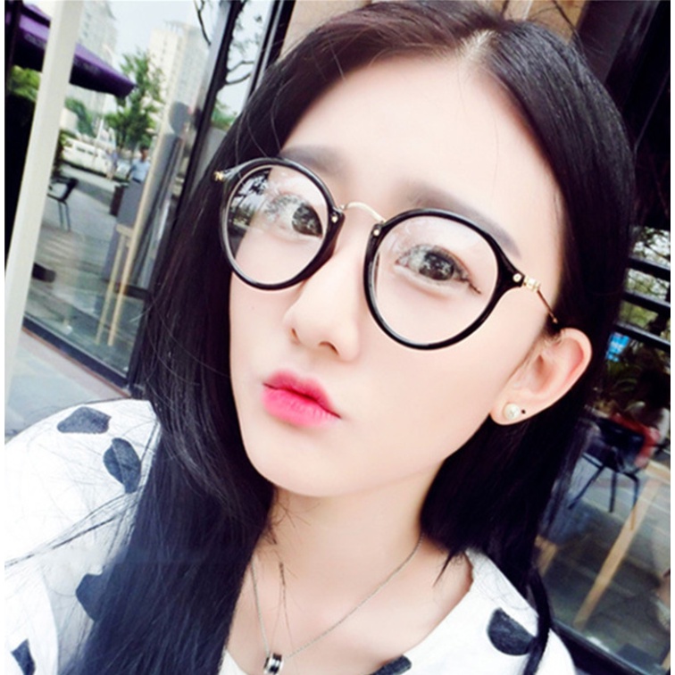 (KIQI-FASHION) COD Kính Gọng Tròn Chống Bức Xạ Thời Trang Hàn Quốc