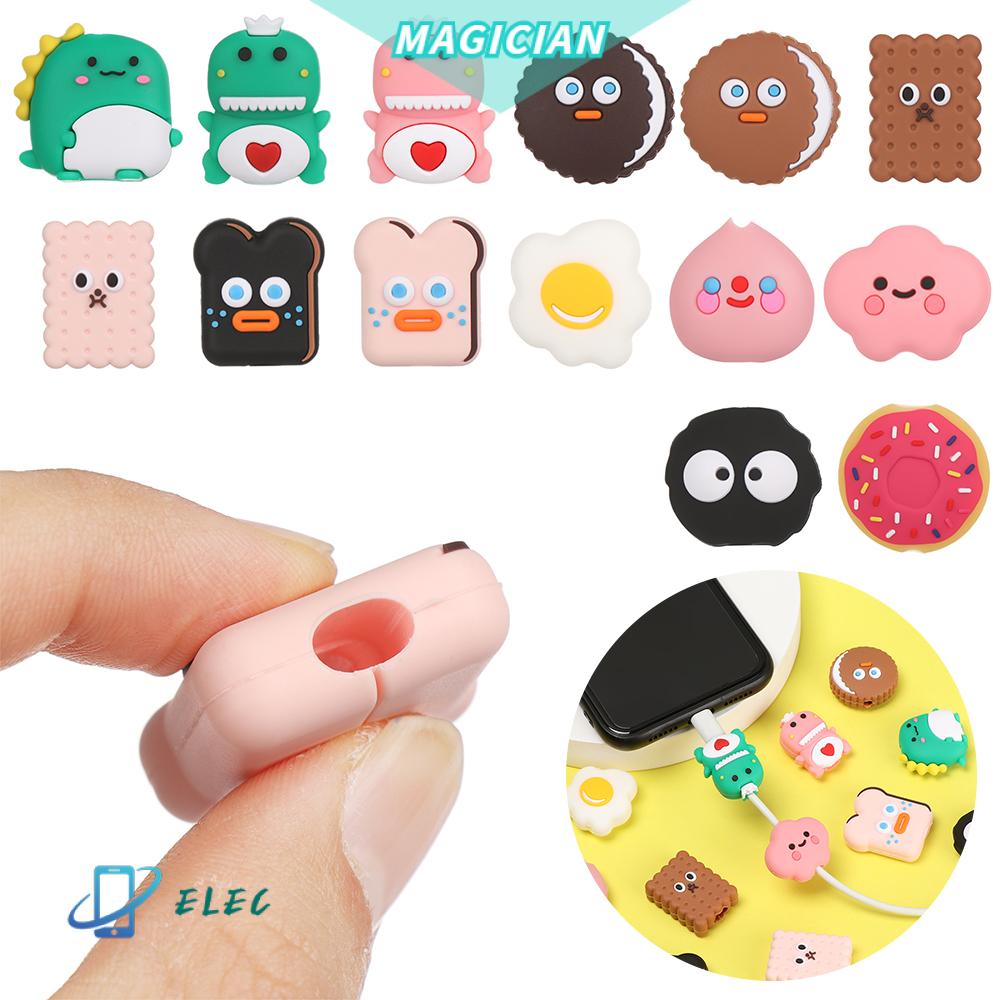 🔸Magic🔹 Phụ kiện bảo vệ dây cáp sạc bằng silicon mềm họa tiết hoạt hình dễ thương