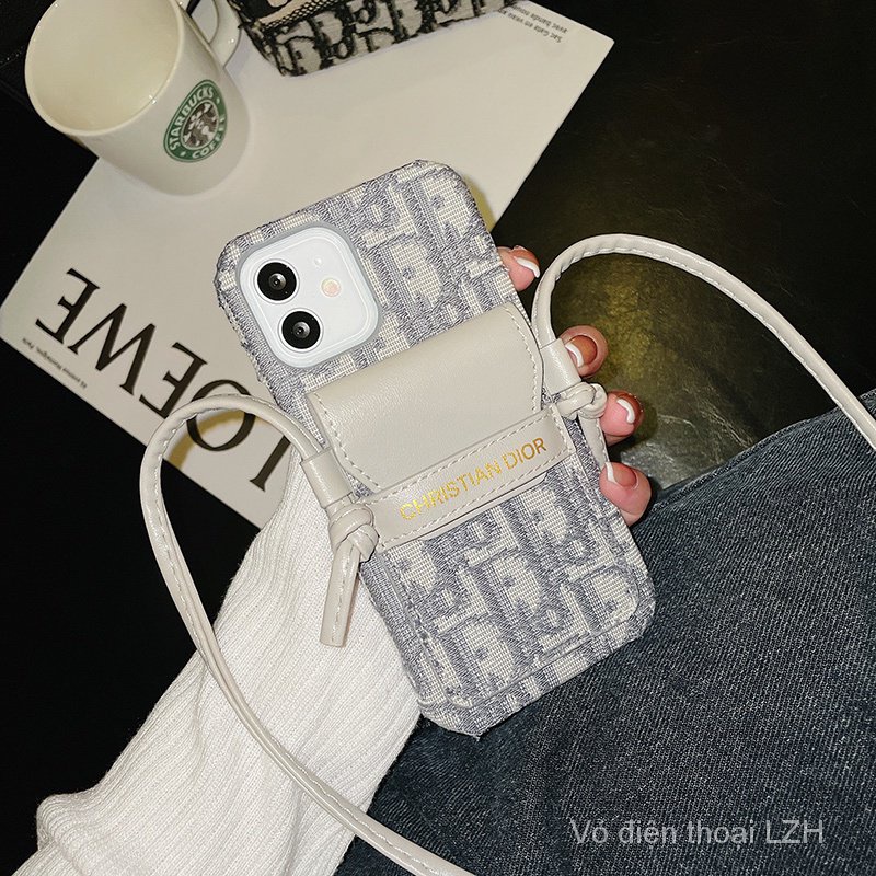 Apple Ốp Điện Thoại Có Ngăn Đựng Thẻ Và Dây Đeo Chéo Cho iphone 12Promax 11 15 14 13 pro 8Plus xs max Xr