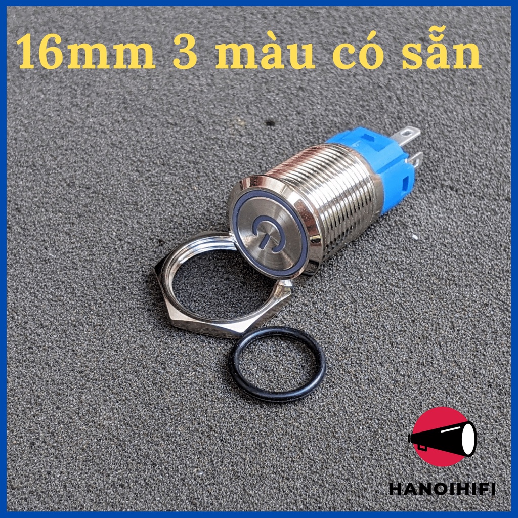 Công tắc đèn led , nút nhấn nguồn cho loa Bluetooth, nút nguồn diy nhiều màu, biểu tượng nguồn 12mm, 16mm