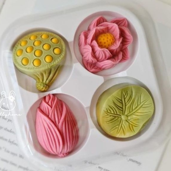 Bộ silicon hoa sen làm bánh trôi, bánh chay cực đẹp