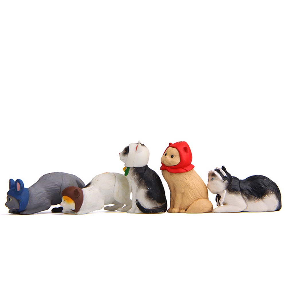 Set 5 mô hình chú mèo hóa trang mini đáng yêu xinh xắn