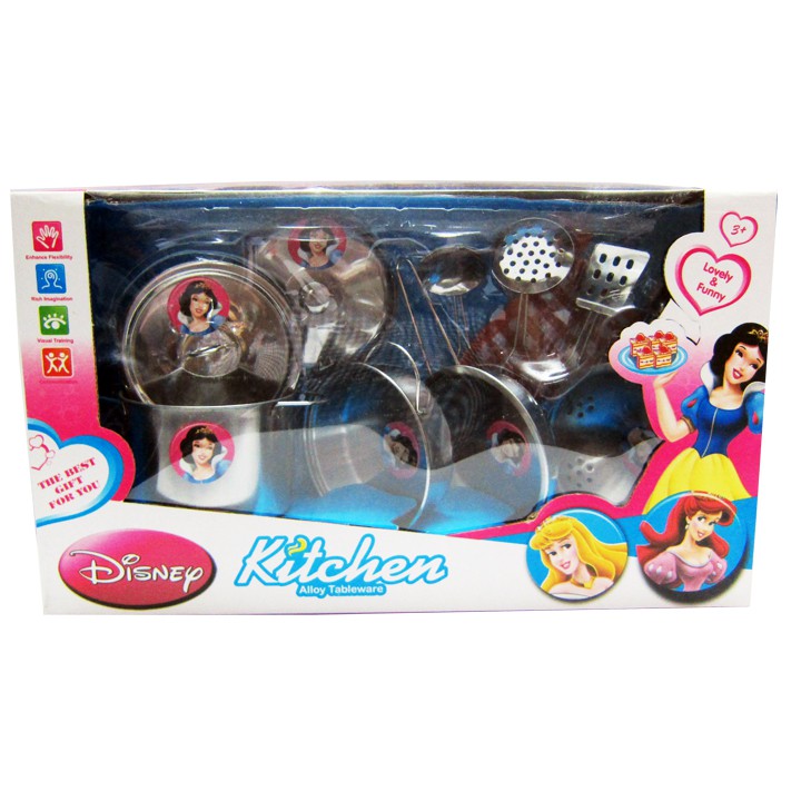 Bộ nấu ăn elsa bằng inox không gỉ hàng cao cấp loại to giúp bé chơi vui hơn, thiết kế như thật, do choi nau an
