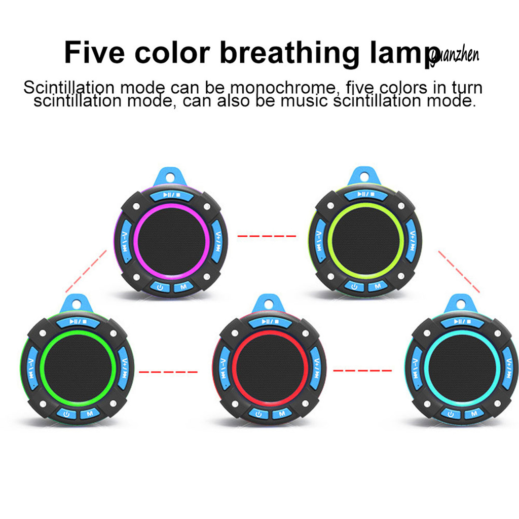 yuanzhen Portable Waterproof LED Bluetooth Subwoofer Wireless Speaker with Suction Cup