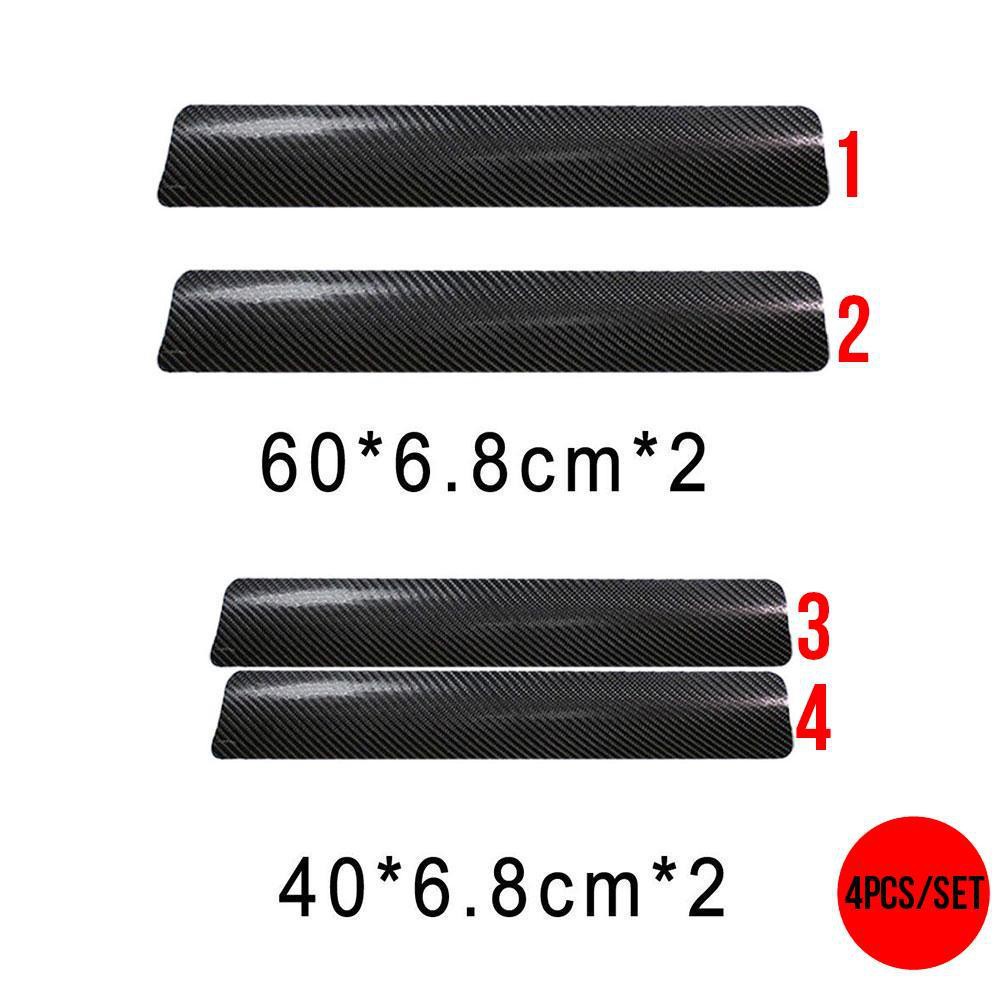 Bộ 4 Miếng Dán Bảo Vệ Chống Trầy Xước Bằng Sợi Carbon Cho Cửa Xe Hơi