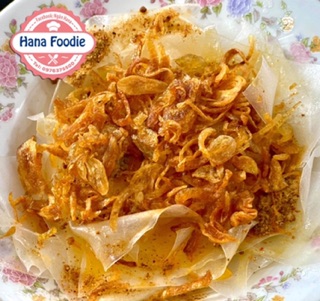 Bánh tráng muối sate hành phi