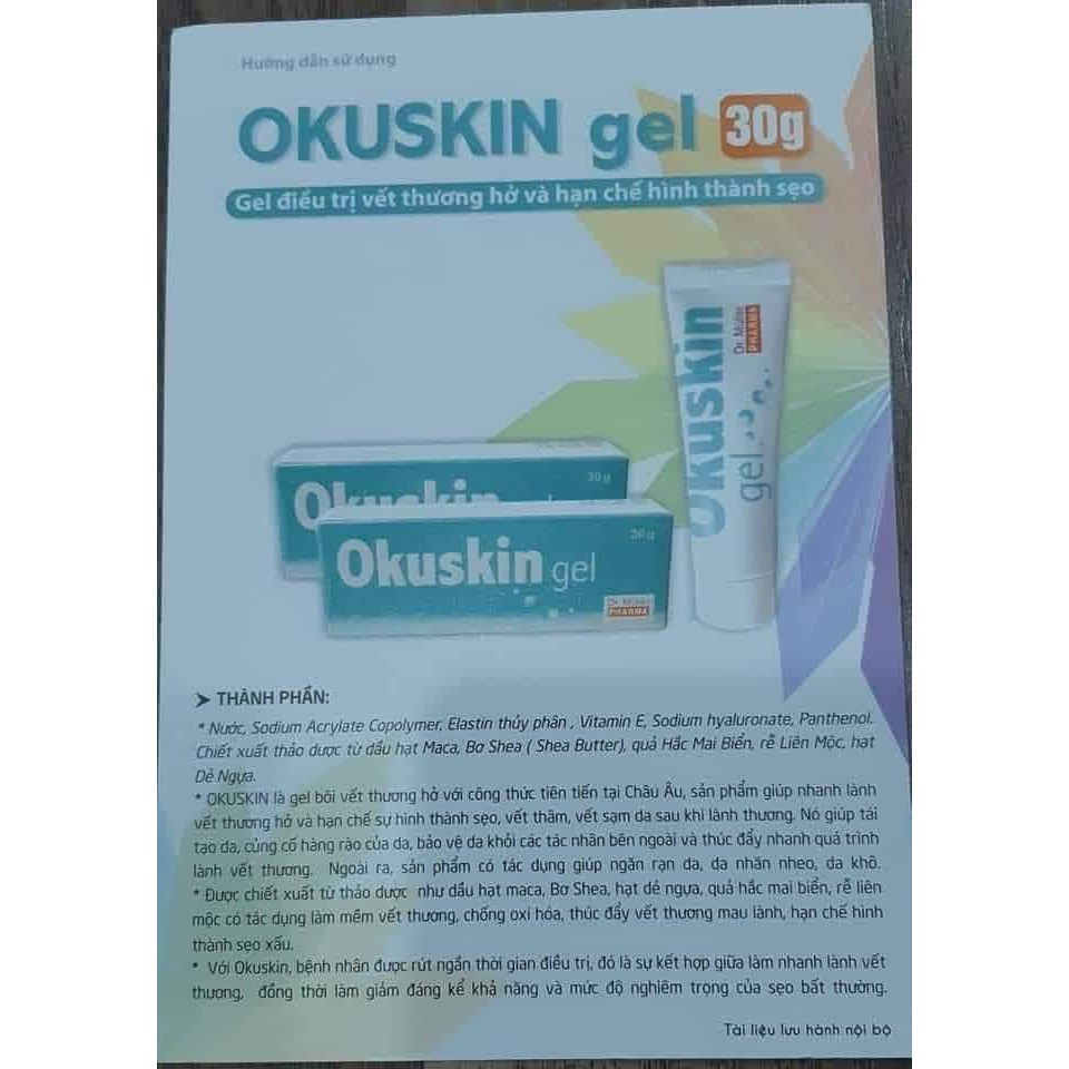 gel OKUSKIN CHỐNG SẸO VÀ chăm sóc vết thương (CAM KẾT HIỆU QUẢ)