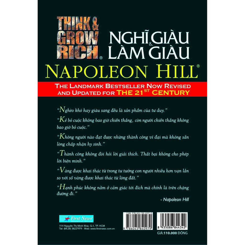 Sách - Nghĩ Giàu &amp; Làm Giàu (Khổ Nhỏ - Tái Bản 2020) - FirstNews