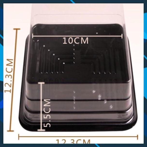 Hộp nhựa vuông ; JHL10-10 - XY12-12 đế đen đựng bánh trung thu 200-250gr